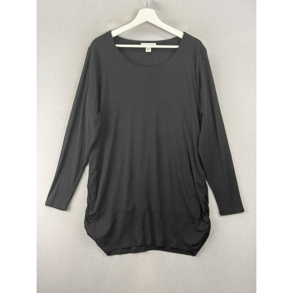 Coldwater Creek Black Sheer Double Layer Tunic‎ Top Women's Sz 1X Lightweight